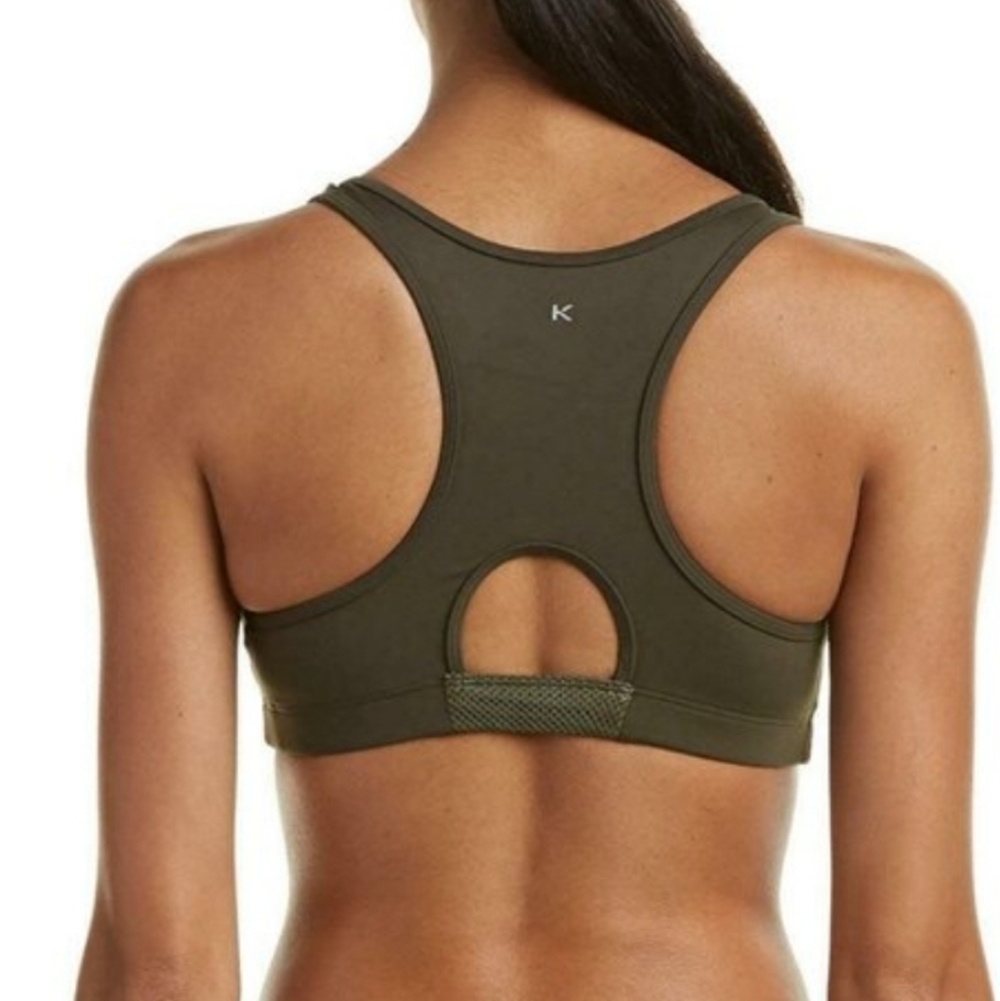 Koral Colorblock Scoop Neck Cut Out Mesh Versatility Racerback Sports Bra Small - Picture 2 of 15
